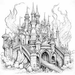 a fantasy fire castle