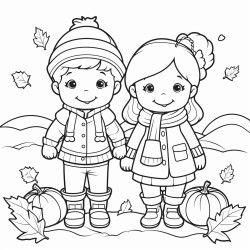 fall coloring page for kids