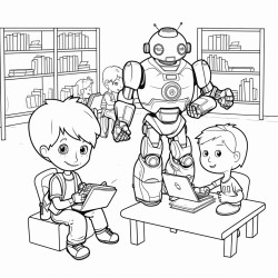 ai coloring sheets of an elementary school