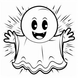 cartoon ghost holding the sun