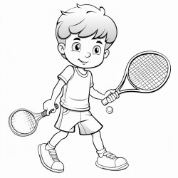 boy playing tennis and golf at the same time