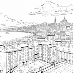 ville de marseille en france caricature