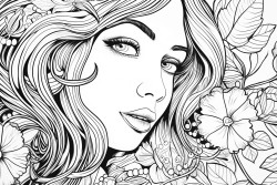 create 15 coloring pictures with bold strokes on the cozy girl theme