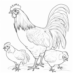 family cubs of rooster