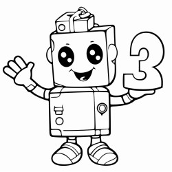 a number three with boxes inside it