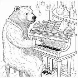 bear with piano cake