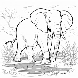 an african forest elephant in its natural habitat