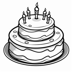 create cartoon style birthday cake without candles and no background