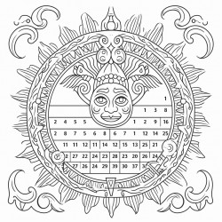 calendar outline for month of august