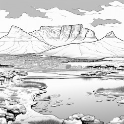 cape town south africa with table mountain as the background