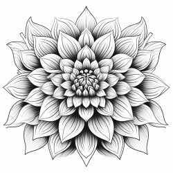 black dahlia flower geometric