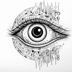create a coloring page with the word objective turned into a create with the letter o in objective turned into an eye