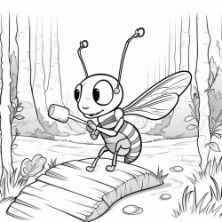 an ant in the forest with a paintbrush and aisle
