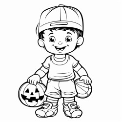 football player with pumpkins