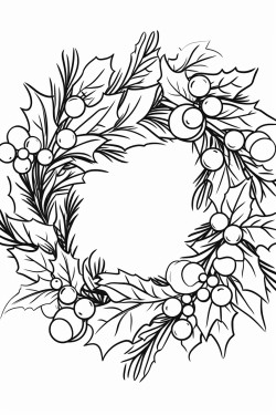 christmas wreath plain white background