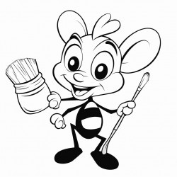 ant with a paintbrush