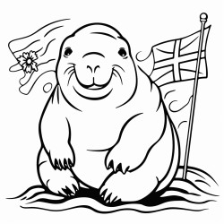 a cartoon manatee surrounded by flags from south american countries
