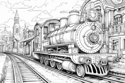 steampunk train station