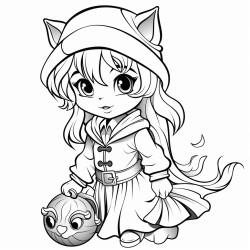 a witch with a tiger