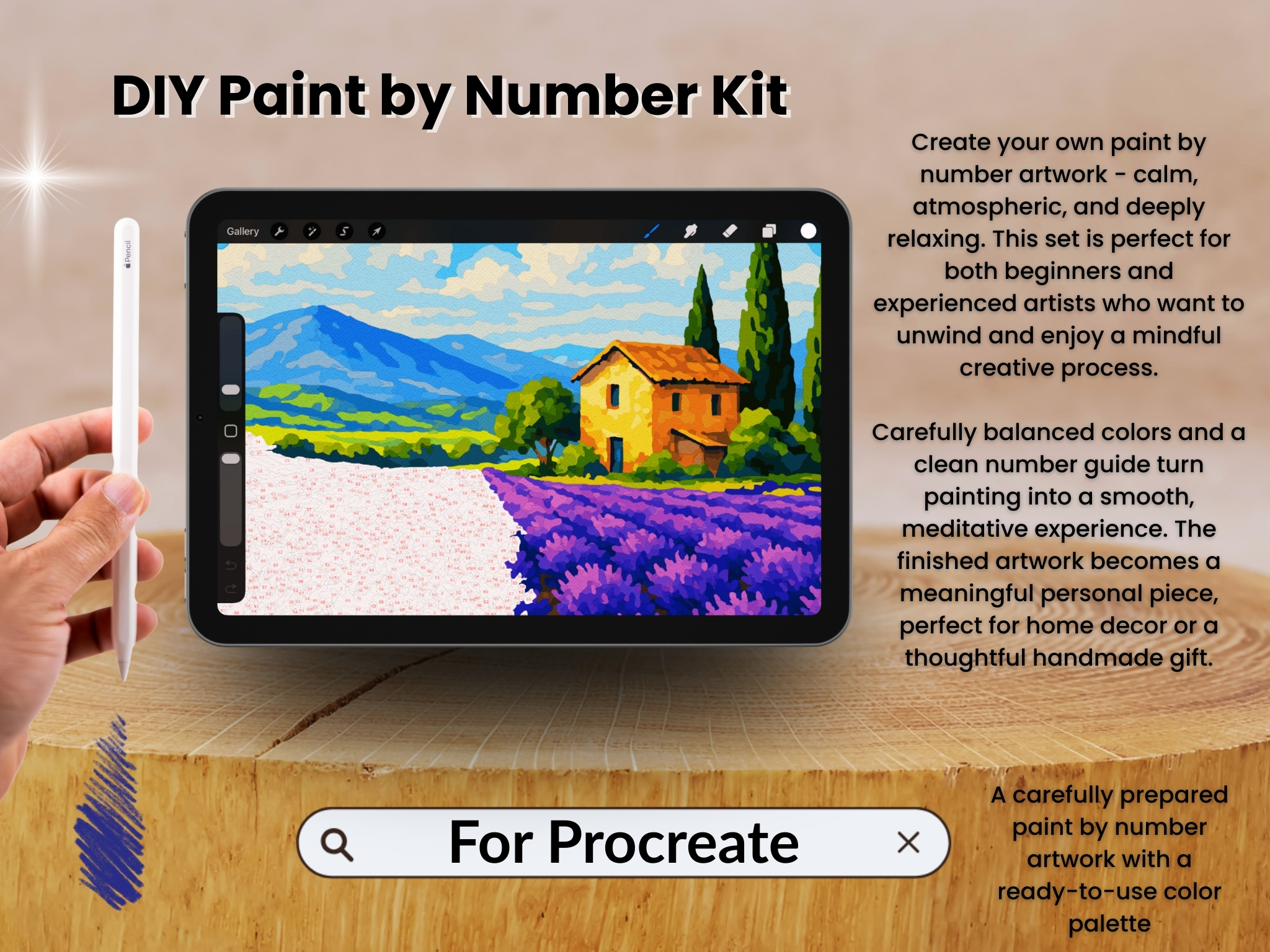 Piastrelle Mediterranee Colorate da Dipingere con i Numeri per Procreate – Arte Decorativa con Motivo Ceramico | Download Digitale